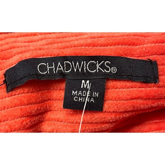 Chadwicks Womens Corduroy Shacket Shirt Jacket Long Sleeve Button Up Orange M - Picture 7 of 8